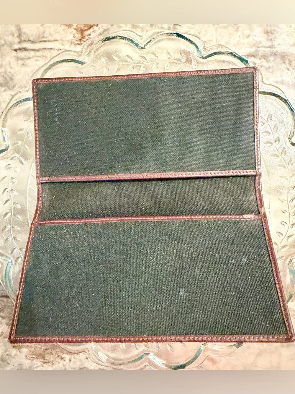 Authentic Burberry Beige Plaid Checkbook holder with Brown Trim and Red Stripe